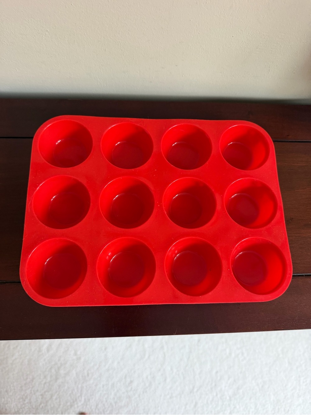 Two Red 12-Cup Silicone Muffin Pan NWOT